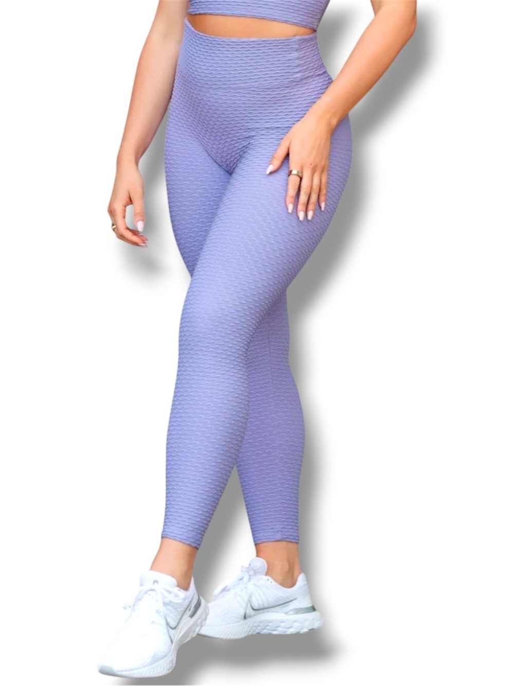 Booty by Brabants Textured Lavender High-Waist Leggings